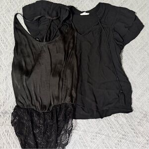 Free People Black Blouses Set